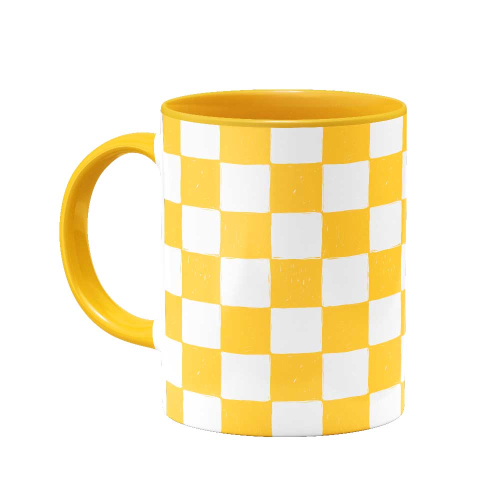ماگ ‌‌Yellow Checkered