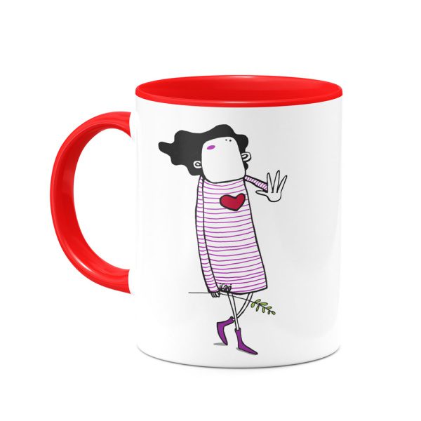 mug-119 ماگ ویولت و دستِ شاد - Image 1