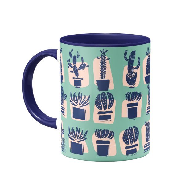 mug-705 ماگ cactus garden سبزآبی - Image 1
