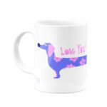 ماگ دوست داشتن به سبک سگ سوسیسی- آبی