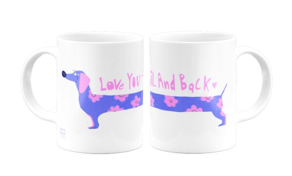 ماگ دوست داشتن به سبک سگ سوسیسی- آبی - Image 4