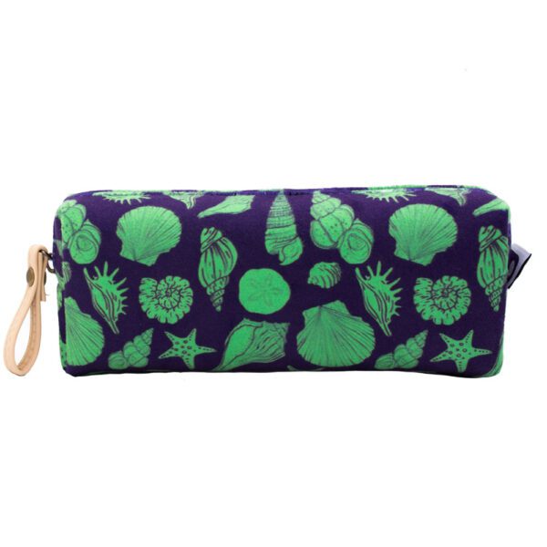 SeashellG-Pencase-3 جامدادی مکعبی Seashells- Green - Image 1