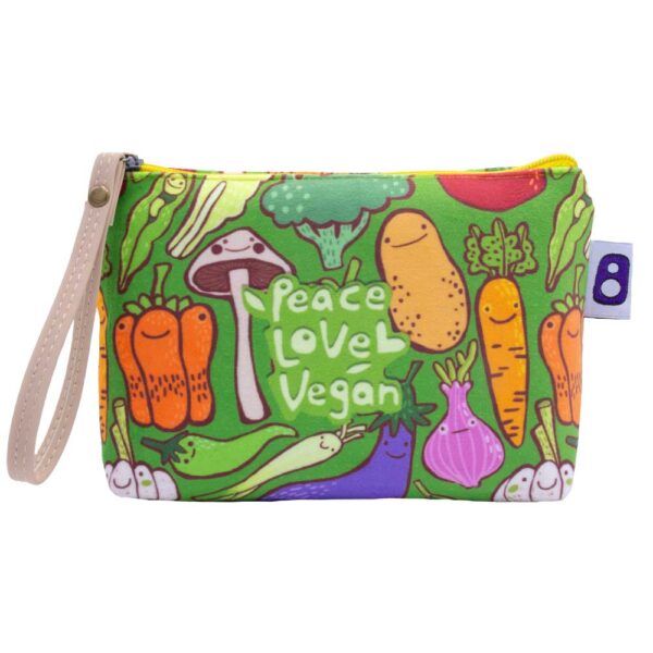 Vegan1 کیف لوازم شخصی Peace,Love,Vegan - Image 1