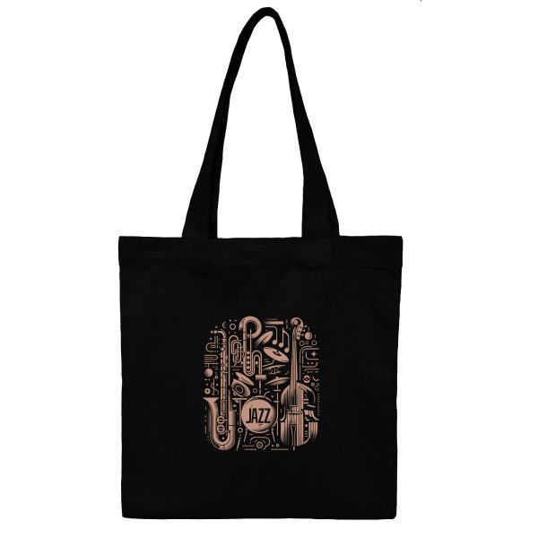 توتبگ کتان مشکی Jazz Lover - Image 1