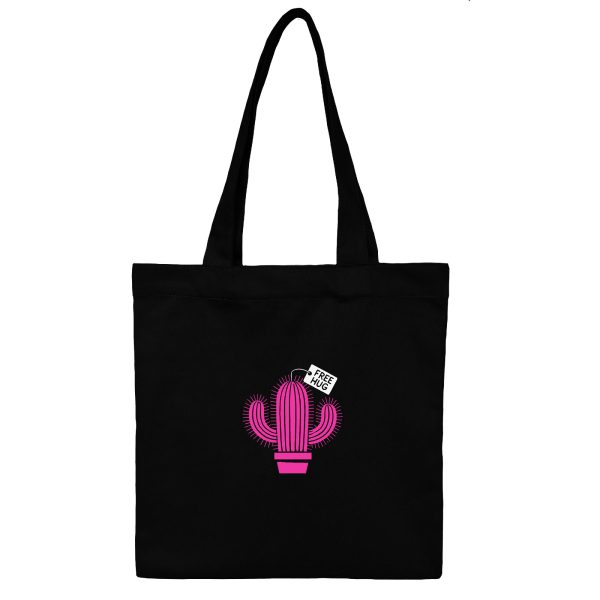 توتبگ کتان مشکی Free Hug - Image 1