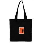 توت بگ کتان مشکی طرح تمبر گل زنبق دره نارنجی