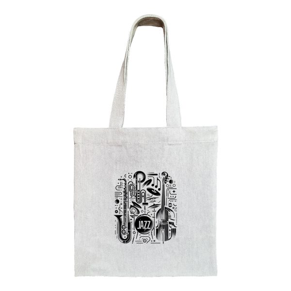 توتبگ کتان خاکستری Jazz Lover - Image 1