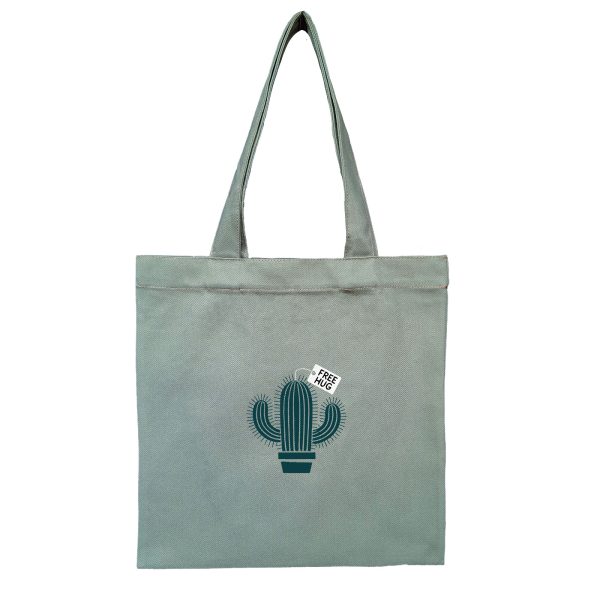 Green freehug-1 توتبگ کتان سبز Free Hug - Image 1