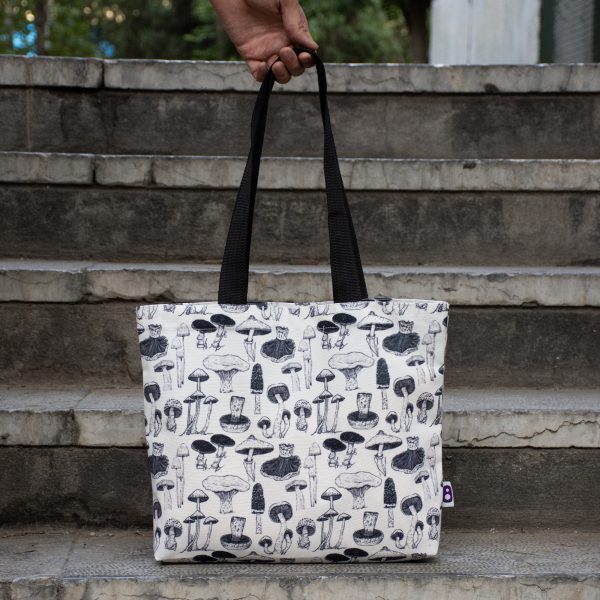 FullPrint-Totebag 20 اکوبگ قارچ های جنگل سیاه - Image 1