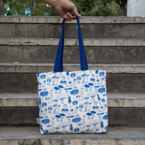 FullPrint-Totebag 5 اکوبگ قارچ های جنگل آبی - Image 1