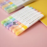 ماژیک هایلایتر پاستلی قلم مویی بسته ۶ عددی - Image 6