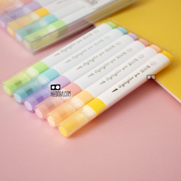 ماژیک هایلایتر پاستلی قلم مویی بسته ۶ عددی - Image 6