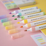 ماژیک هایلایتر پاستلی قلم مویی بسته ۶ عددی