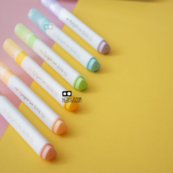 ماژیک هایلایتر پاستلی قلم مویی بسته ۶ عددی - Image 3