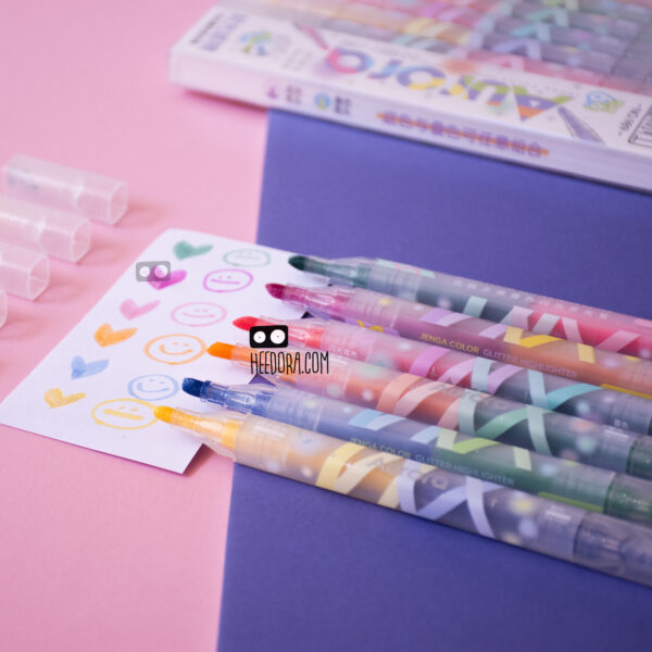 ماژیک هایلایتر اکلیلی دو سر آرورا بسته ۶ عددی - Image 7