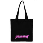 توتبگ کتان مشکی دوست داشتن به سبک سگ سوسیسی