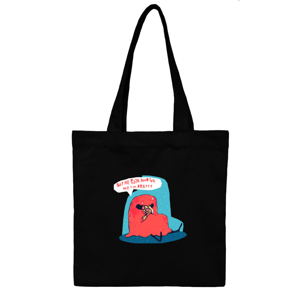 Cotton totebag Black Pizza 2 | هیدورا