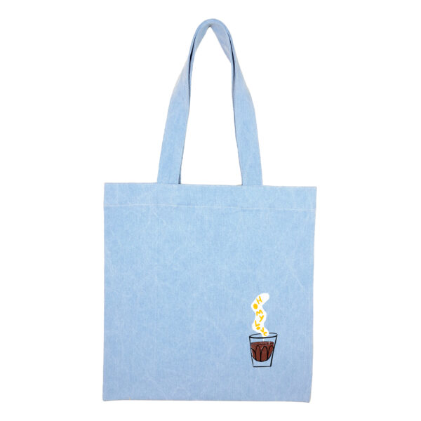 Cotton totebag-Blue-Ohmylove-1 توتبگ جین آبی روشن Oh My Love - Image 1