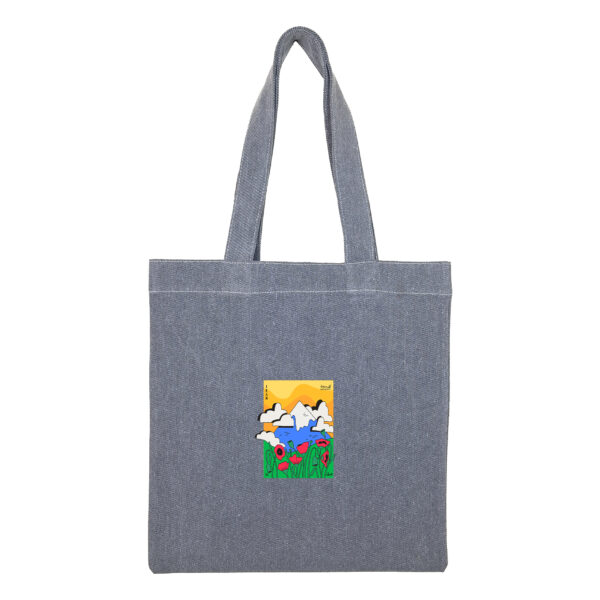 Cotton totebag-Gray-Damavand-1 توتبگ جین ذغالی دماوند - Image 1