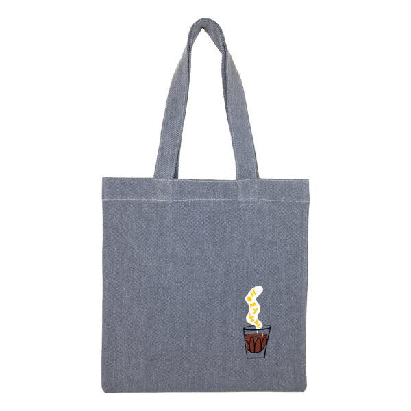 Cotton totebag-Gray-Ohmylove-1 توتبگ جین ذغالی Oh My Love - Image 1