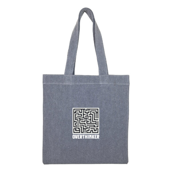 Cotton totebag-Gray-Overthinker-1 توتبگ جین ذغالی Overthinker - Image 1