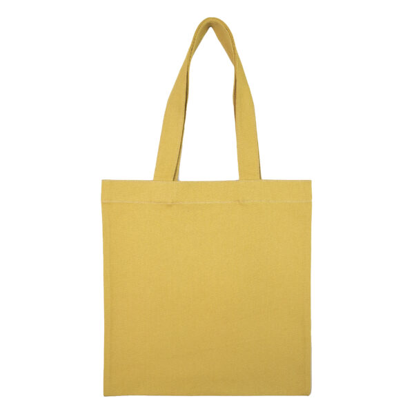 Cotton totebag-Mustard-Back-1 توتبگ کتان خردلی ساده Basic - Image 1