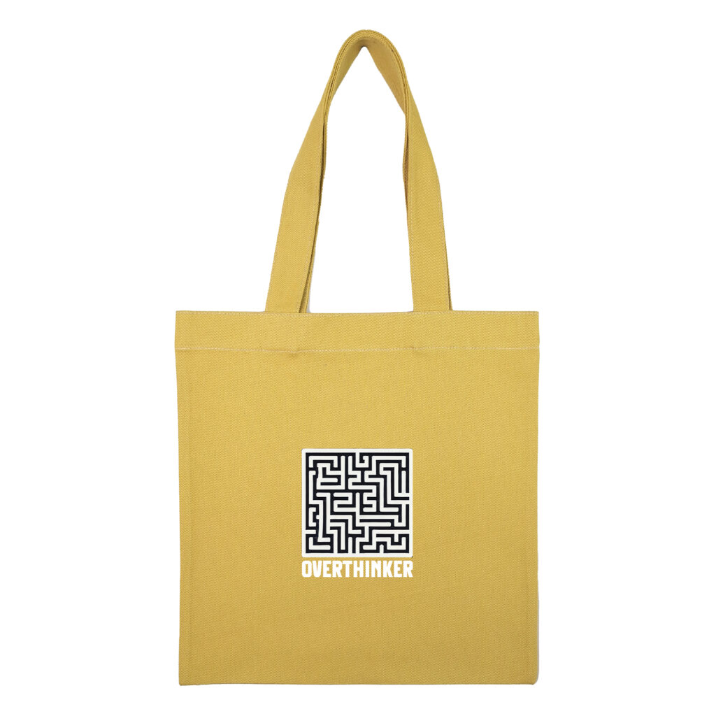 Cotton totebag Mustard Overthinker 1 | هیدورا