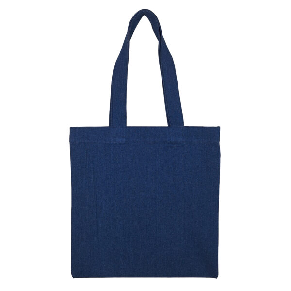 Cotton totebag-Navy-Back-1 توتبگ جین سورمه ای ساده Basic - Image 1
