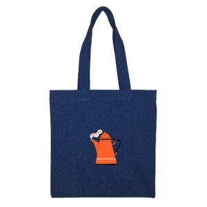 Cotton totebag Navy Coffee 2 | هیدورا