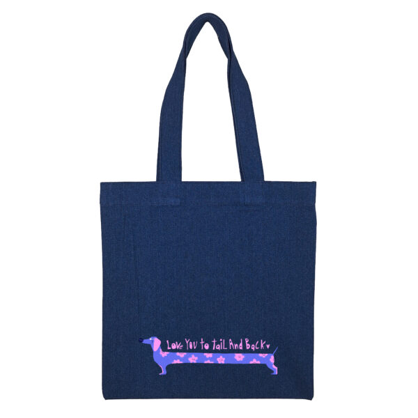 توتبگ جین سورمه ای دوست داشتن به سبک سگ سوسیسی آبی - Image 2