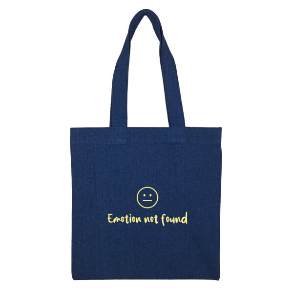 Cotton totebag-Navy-Emotion-1 توتبگ جین سورمه ای Emotion not found - Image 1