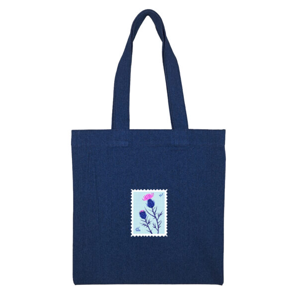 توتبگ جین سورمه ای طرح تمبر گل خار - Image 1