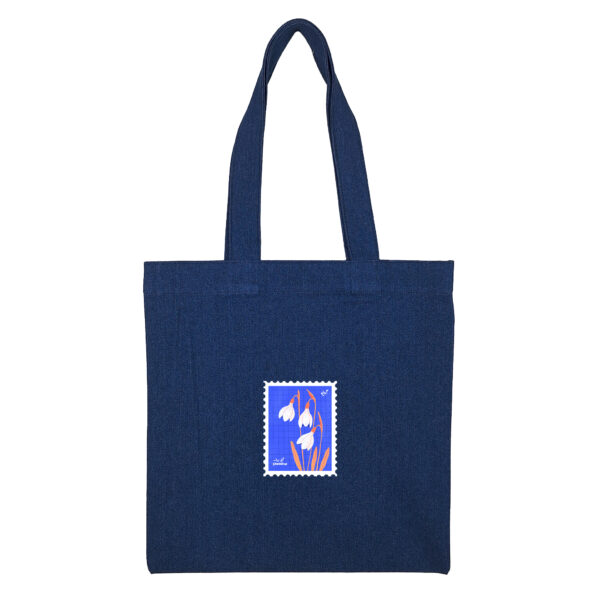 توتبگ جین سورمه ای طرح تمبر گل برف - Image 2